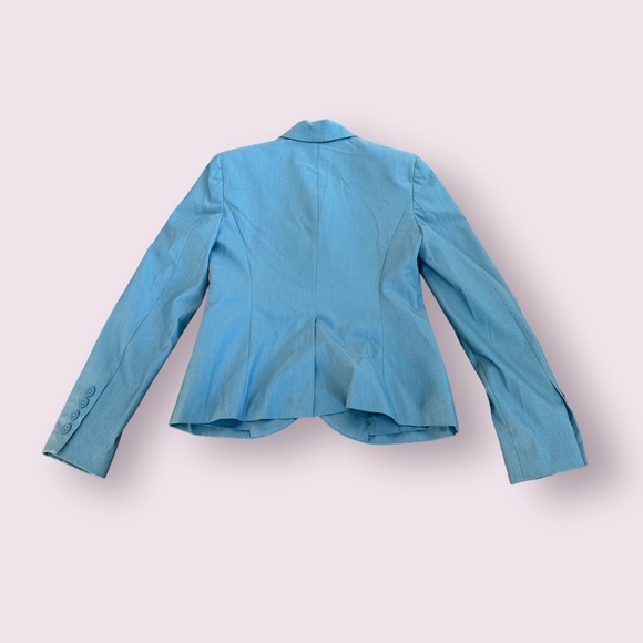 Women’s Body By Victoria Light Blue Blazer Suit Jacket With Shoulder Pads Sz 6 - Picture 5 of 10